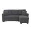 Canapé modulaire 76,5 po en mélange de lin avec lit escamotable et rangement pour chaise longue-1004612233
