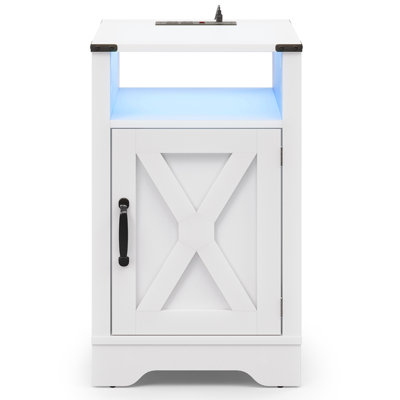 Led Nightstand With Charging Station