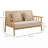 HOMCOM 48" 2-Seater Couch  Small Spaces,  Loveseat Sofa  ,  Furniture, Upholstered Small Couch With Throw Pillow And Wood Legs,