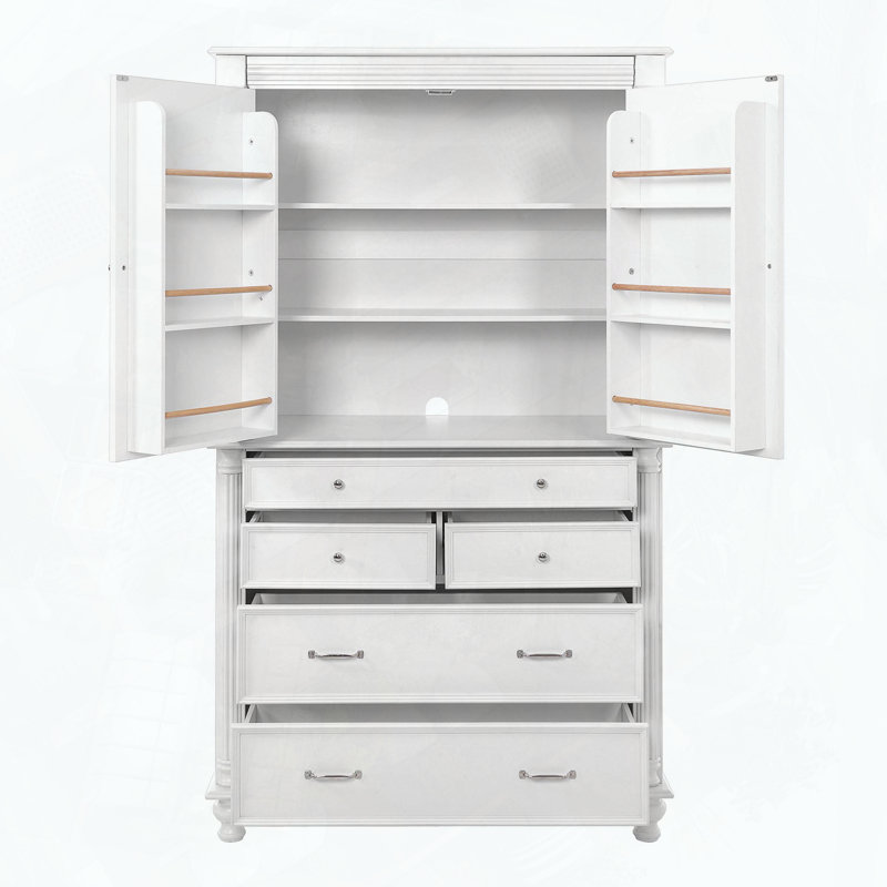 Grande armoire de rangement autoportante pour grand garde-manger, Blanc