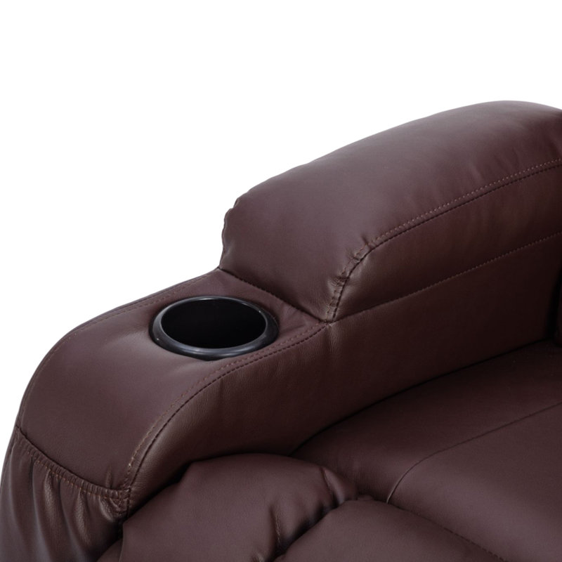 Fauteuil de massage inclinable chauffant en similicuir, Similicuir brun