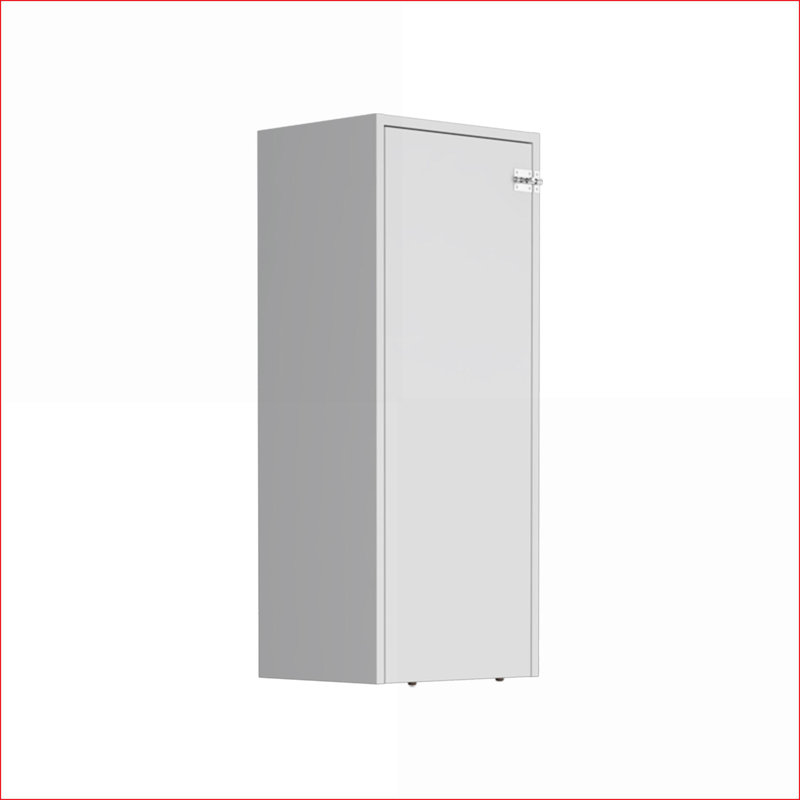 Armoire de table pliable l 42 po en fer avec tablettes rétractables | Blanc | Panneau de fibres à densité moyenne