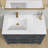 42 Inch Solid Surface Bathroom Vanity Top with Left Side Integrated Sink, Bright White Seamless Countertop, Waterproof & Easy Install