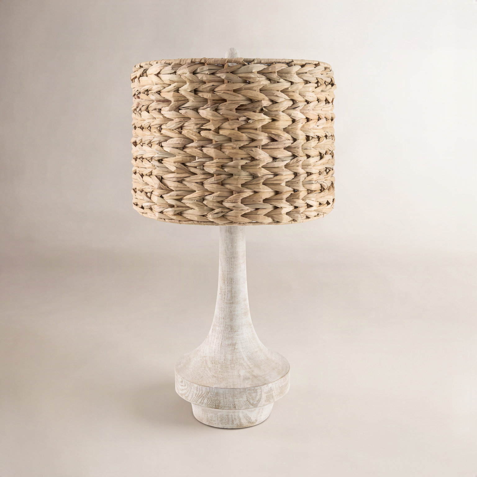 Claudette Resin Table Lamp, Distressed White