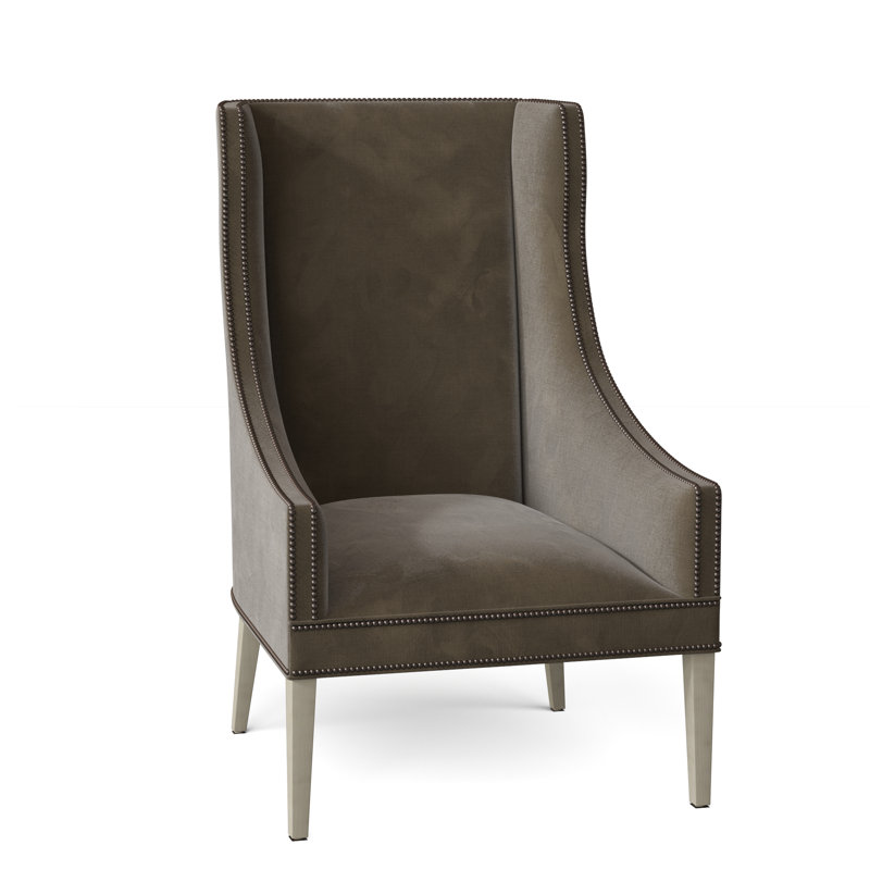 Frances Wingback Chair, Aged Bronze, Sand (9508 05), Espresso