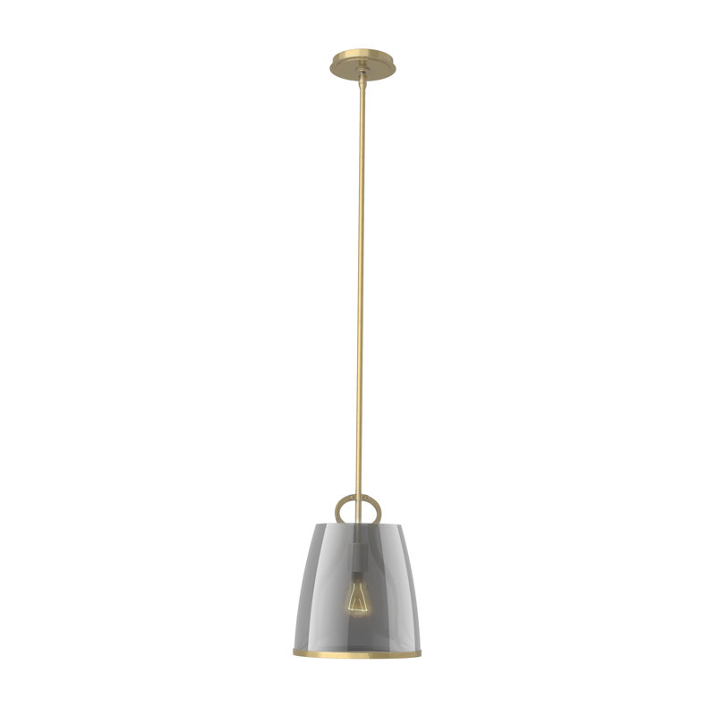 Caliper 1 - Light Single Dome Pendant, Plated Smoke, Modern Brass