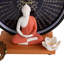 Statue de Bouddha en céramique avec lampe DEL circulaire pour la décoration intérieure-683712946