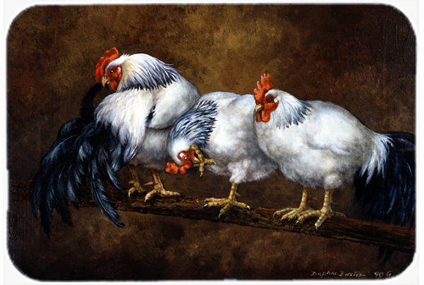Planche à découper en verre caroline trésors perchoirs coq et poulets