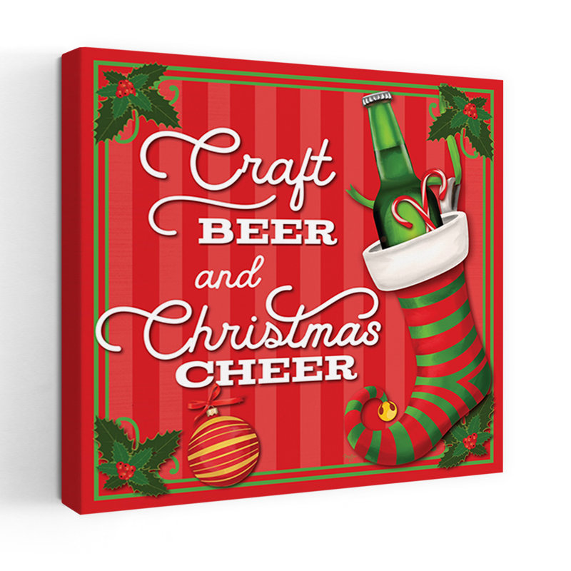 Bière artisanale et art de Noël contemporain, H 18 po x l 18 po
