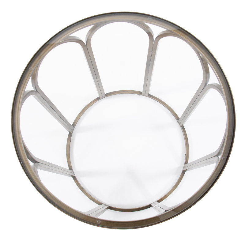 Round Clear Glass Top Metal Frame Side Table