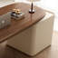 Bureau rectangulaire à 3 tiroirs en bois manufacturé brun noisette + blanc beige-2037334268