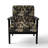 Golden Beige And Black Flowers Elegance - Upholstered Glam Arm Chair, Glam Style Accent Chair
