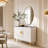 63'' Modern Sideboard Buffet Cabinet With Faux Marble Tabletop, Large Luxury Kitchen Sideboard Cabinet With 4 Door For Dining Room, Living Room, Hallway-1766956682