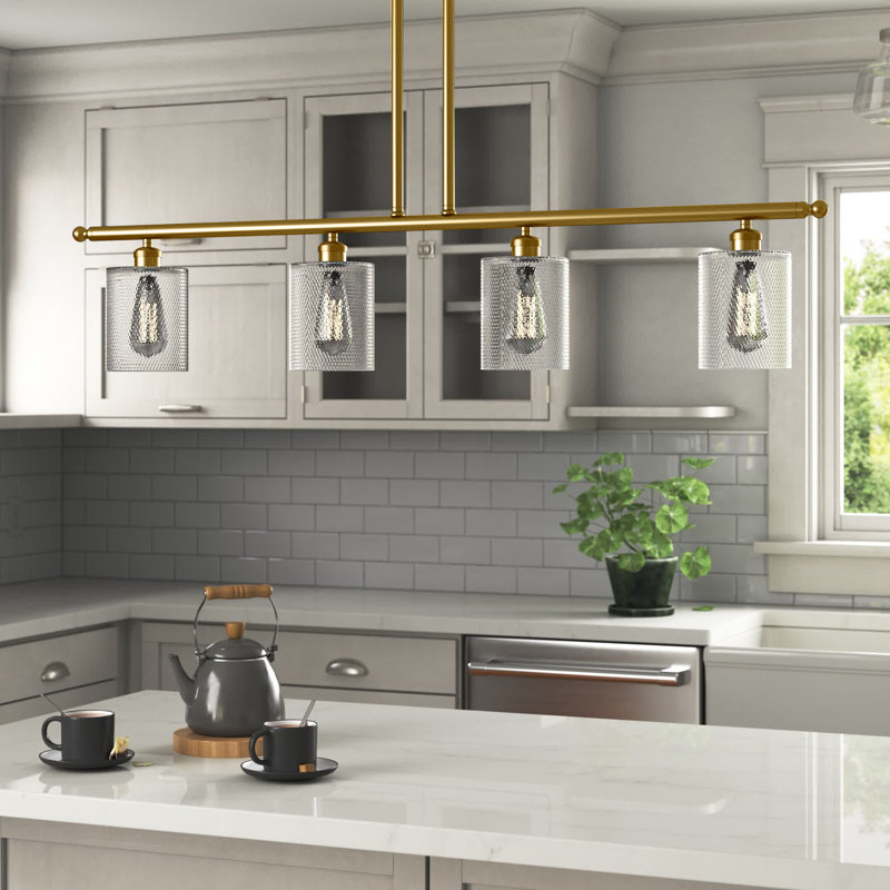 Leilani 4 - Light Kitchen Island Pendant, Satin Gold