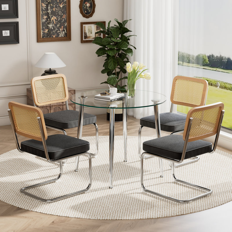 Ensemble de salle à manger 5 pièces, Noir, H 30 po x l 36 po x P 36 po, 5