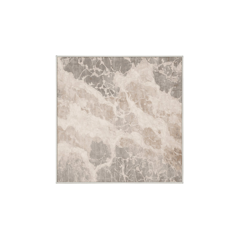 Machine Washable Beige Area Rug, Square 7'