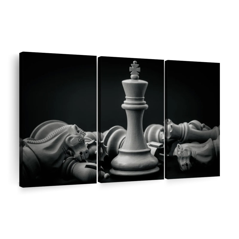Chess King - ensemble de 3 toiles tendues, H 32 po x l 50 po x P 1,25 po