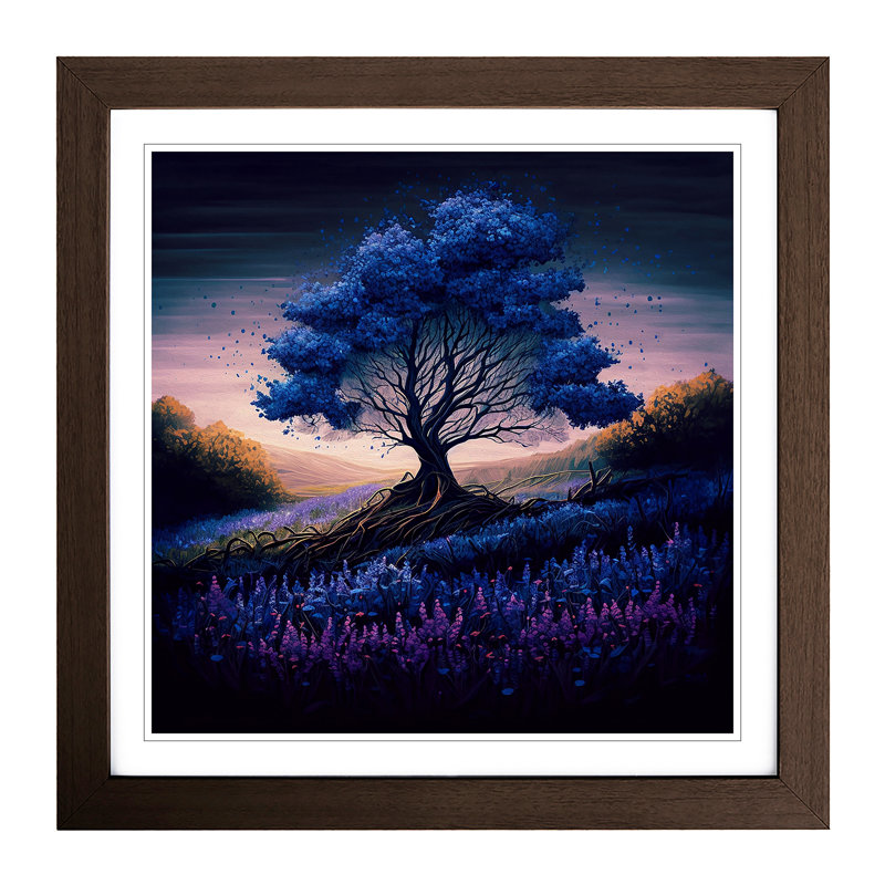 Single Picture Frame Print on Wood, Walnut