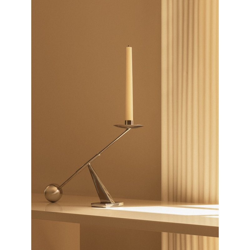 Interconnect Candlestick, Stainless Steel, 10.04" H x 16.73" W x 3.54" D