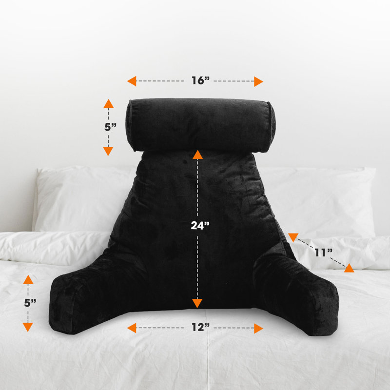  TV and Reading Bolster/Backrest Pillow Cover & Insert, Black