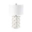 66cm Tall White Ceramic Living Room Table Lamp, Bedside Buffet Lamp White Linen Shade