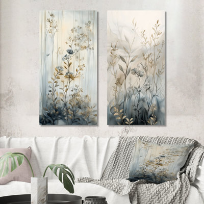 Ensemble de 2 toiles encadrées « Brise chaude et bosquet de fleurs sauvages »