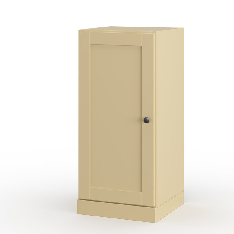 100% Solid Wood 16.5" Bathroom Storage Cabinet with Shaker Door & Adjustable Shelves, Yellow