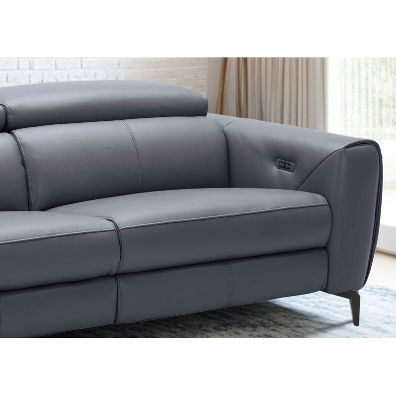 Milan Upholstered 82'' Power Reclining Sofa, Blue Grey