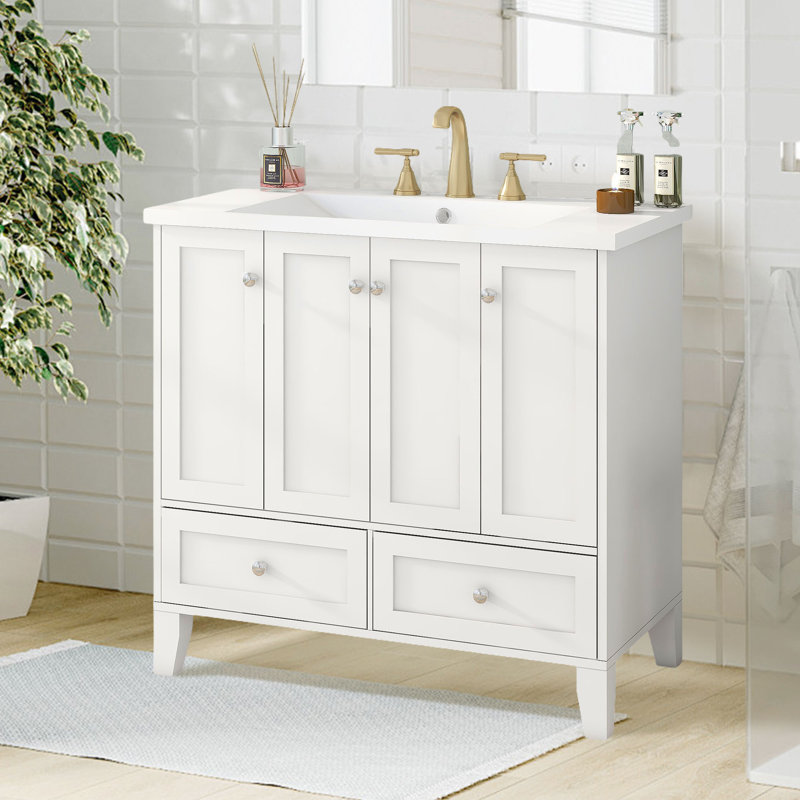 35.51'' Single Bathroom Vanity Base Only, White