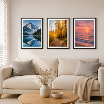 4 Pack Large Black Poster Frames 22.375 x 34 Inches, Wooden Wall Mount Picture Frame with HD Clear Acrylic Glass for Movie Poster Home Decor