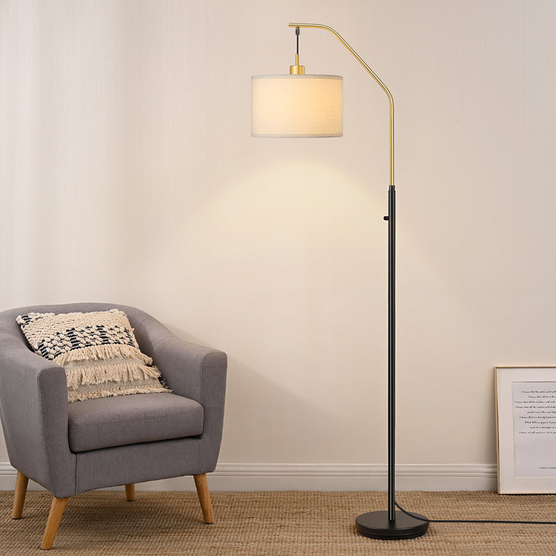 Mccurry 68" Arched Dimmable Floor Lamp, Black/Gold