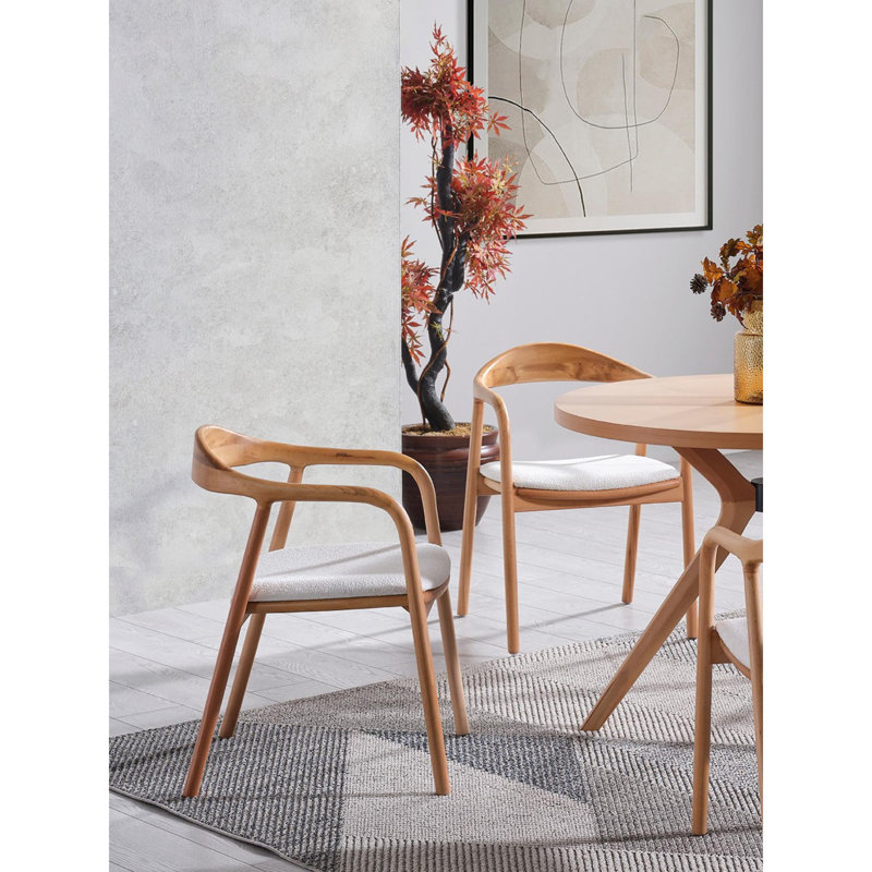 Scandinavian Dining Table & Chairs Set (4 Pieces), Natural Beech Wood, Table: 39.4 x 27.6 x 39.4 inches | Chairs: 21.3 x 30.0 x 26.8 inches | 100% Beech Wood & MDF, Modern Design for Stylish Dining Spaces