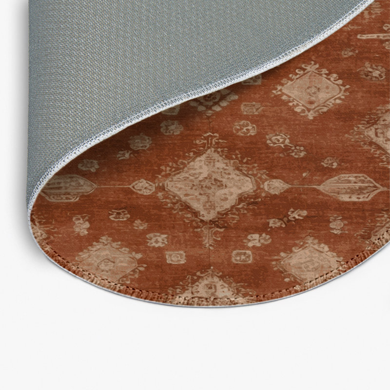 Tapis intérieur et extérieur brun Overdyed, Rond 5 pi