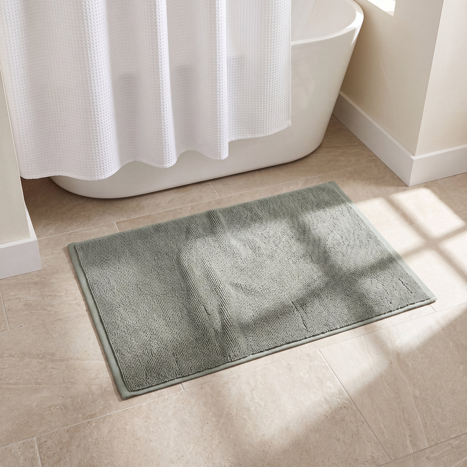 Cloud Loom Organic Cotton Bath Mat, 32" L x 19" W, Alpine White
