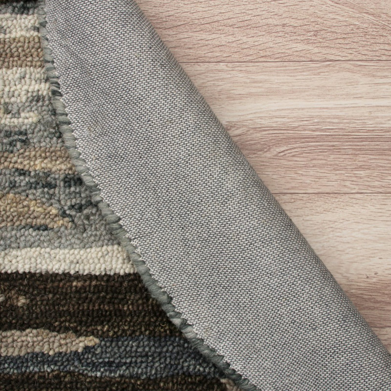 Joolia Hand Tufted Wool Camouflage Indoor Rug, Round 6'