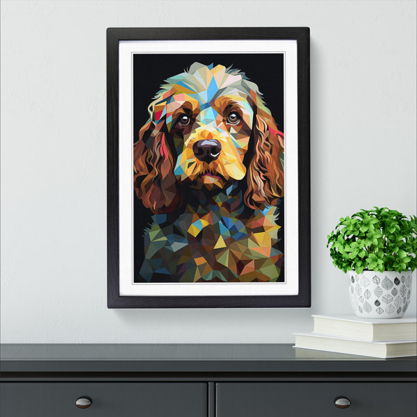 Marlow Home Co. Cockapoo Geometric - Single Picture Frame Print on Wood ...