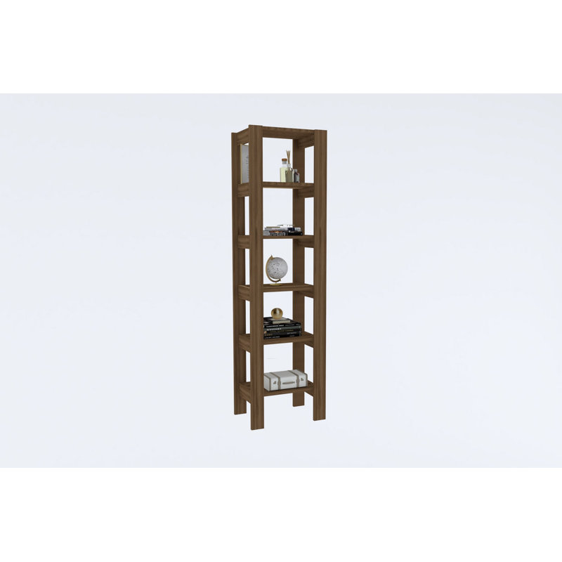 Elegant Walnut Bookshelf, 49.2 x 70.9 x 13.2 inches | 100% Melamine Coated Particle Board, Thickness: 0.7 inches | Durable & Stylish Storage Solution for Home & Office | Perfect for Modern Decor & Organization