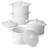 Dowan 7 oz. Ceramic White Ramekins With Handles For Creme Brulee With Lids