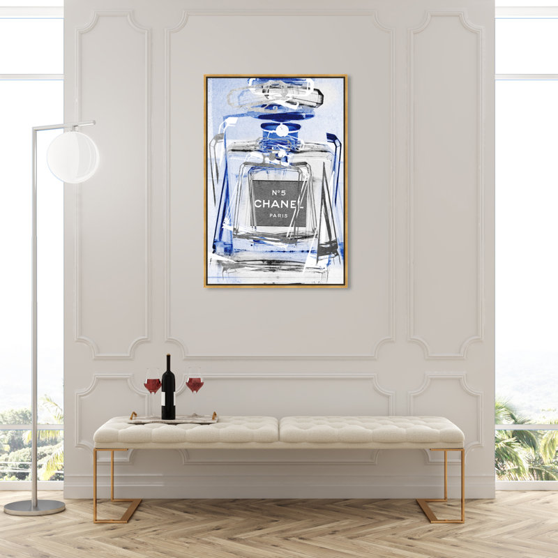 " Infinite Sapphire Silver ", 45" H x 30" W, Framed Print, Gold