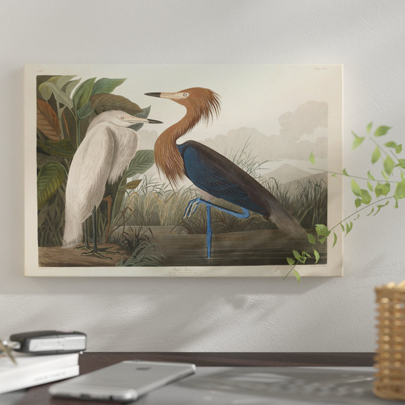 « héron », impression sur toile, H 8 po x l 12 po x P 0,75 po, Pas de tapis, Toile tendue