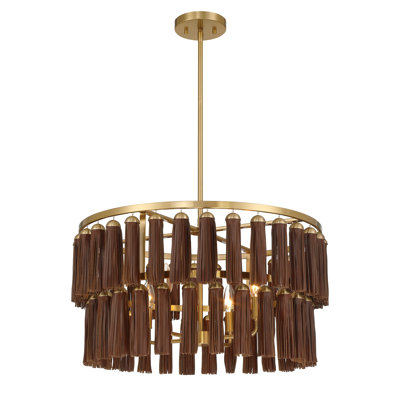 Aquitane 4-Light Pendant in Warm Brass