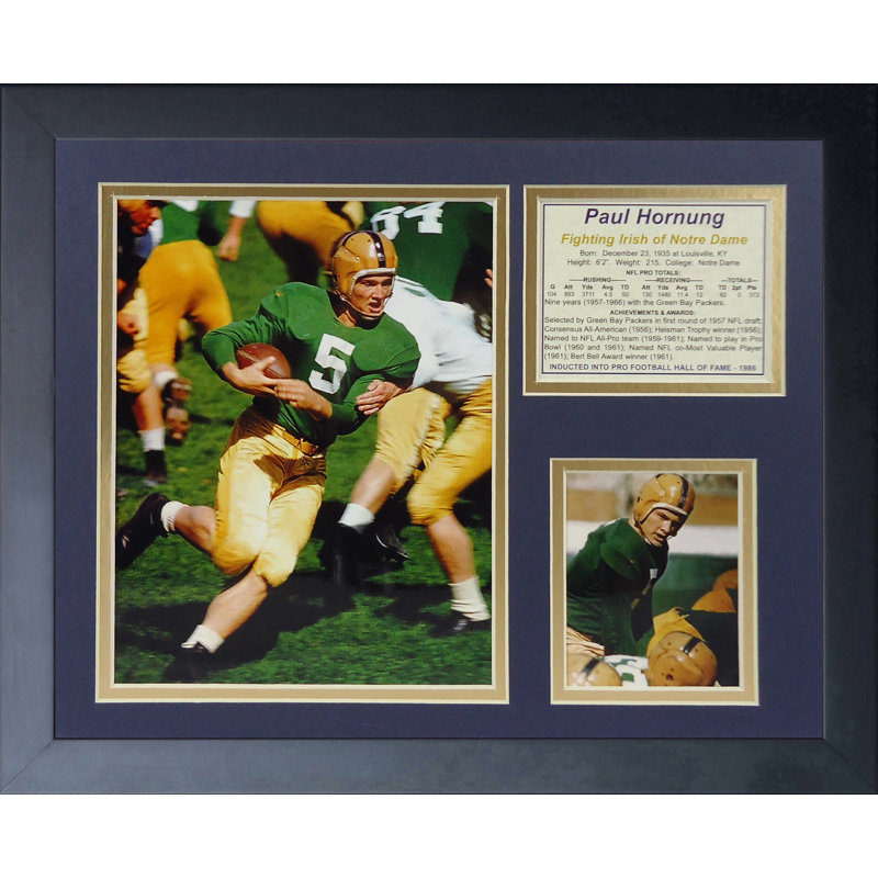 Souvenirs cadres paul hornung-notre dame