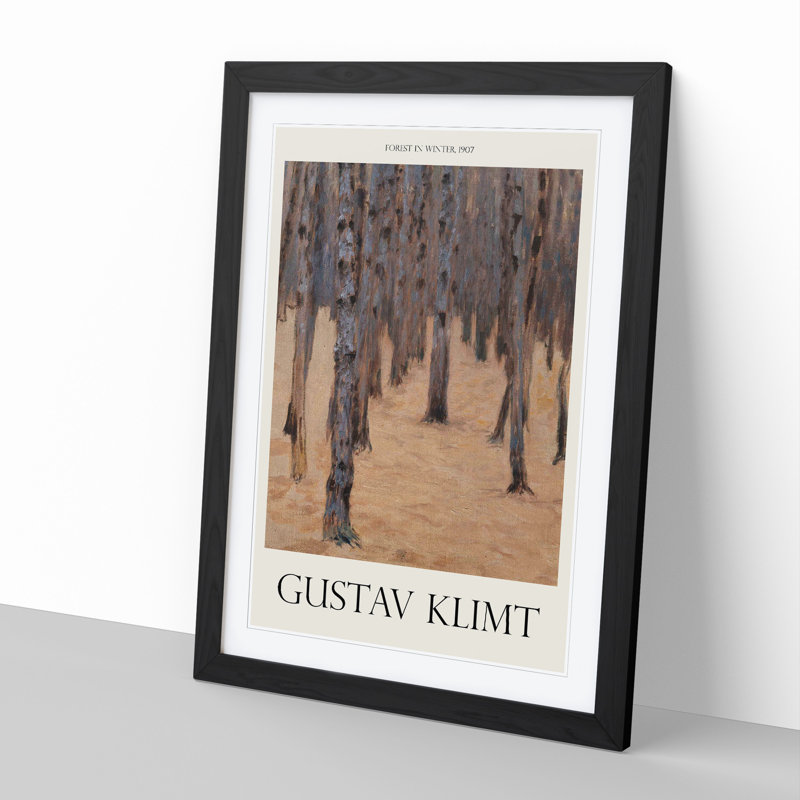 Forest by Gustav Klimt - Single Picture Frame Print, Black Framed, 48cm H x 36cm W x 2cm D