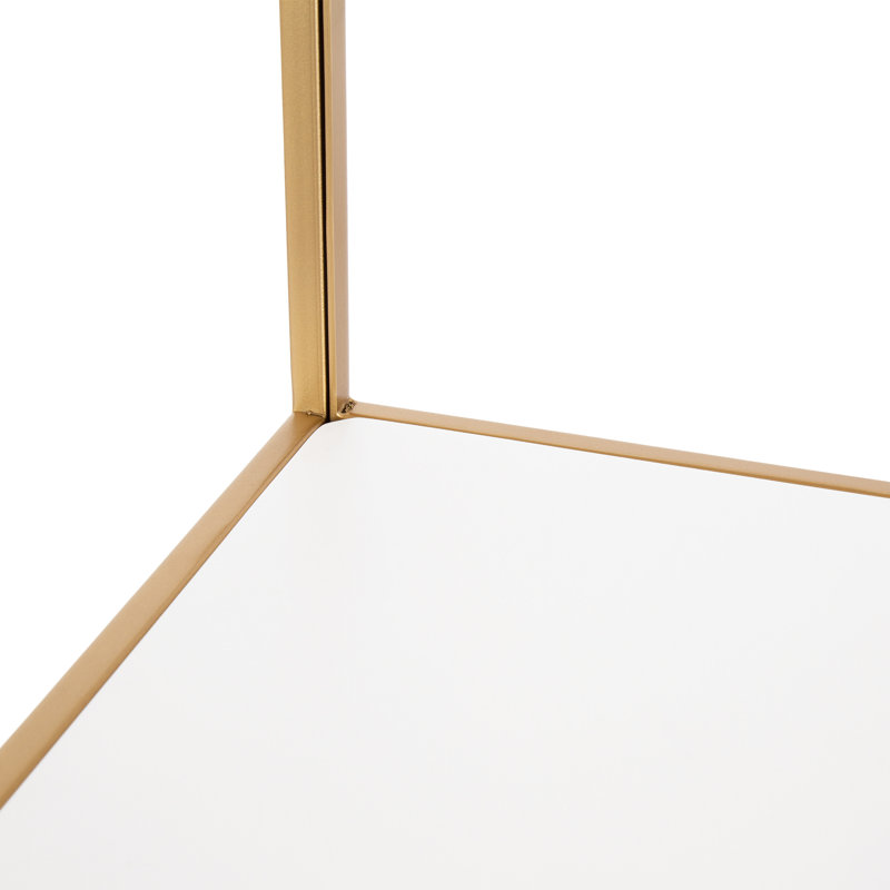 Tablette de coin Pinel, Blanc / Doré