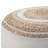 18 Inch Wide Round Braided Pouf In Natural Jute And Cotton