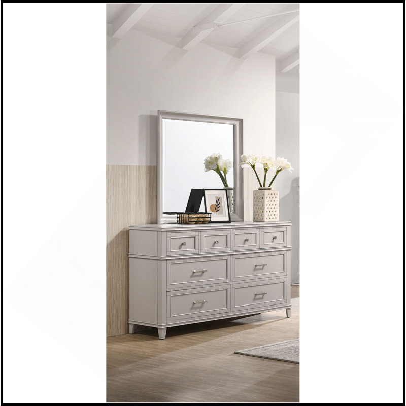 Commode 6 tiroirs grise, Gris