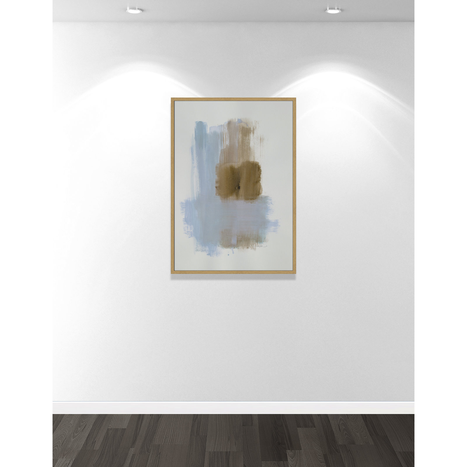 Esmeray "Powder Room Wash IV" Print, Natural Slim Frame Unmatted, 41.5" H x 29.5" W x 1.25" D  