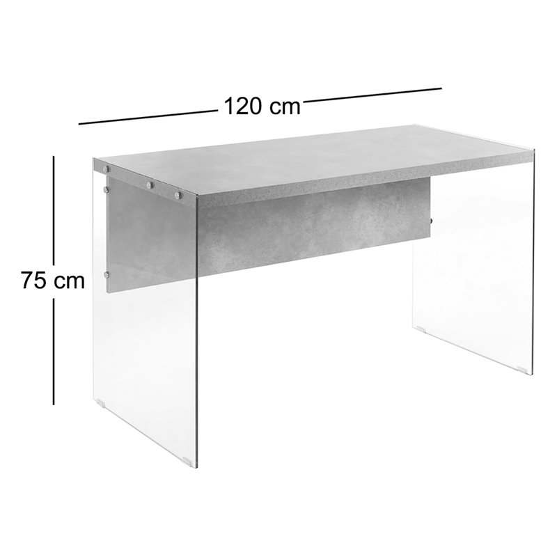 Solid Wood Top Glass Base Computer Desk
