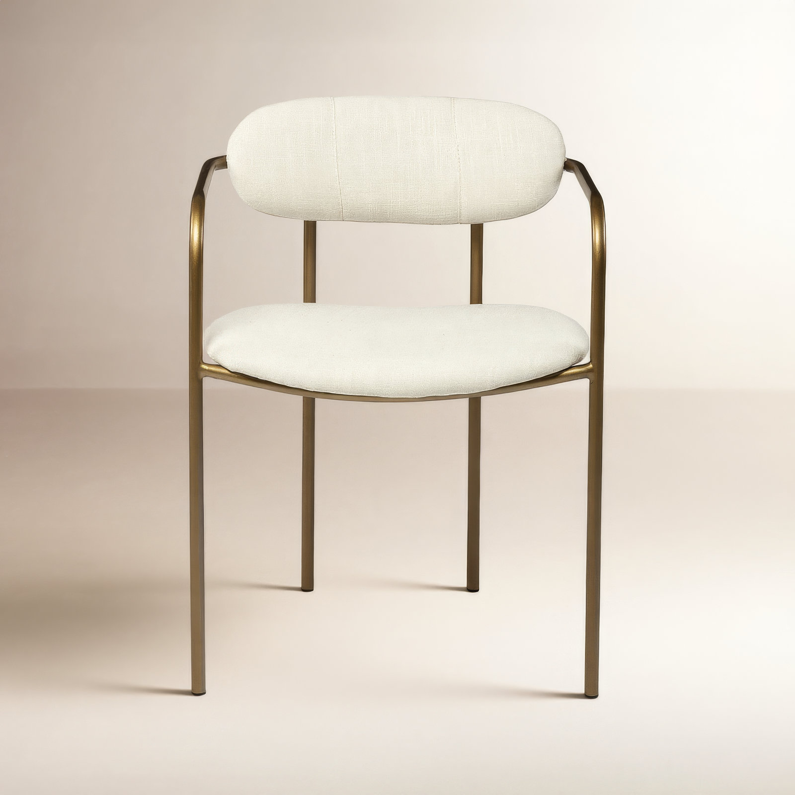 Belarus Dining Armchair, Cream, Antique Gold
