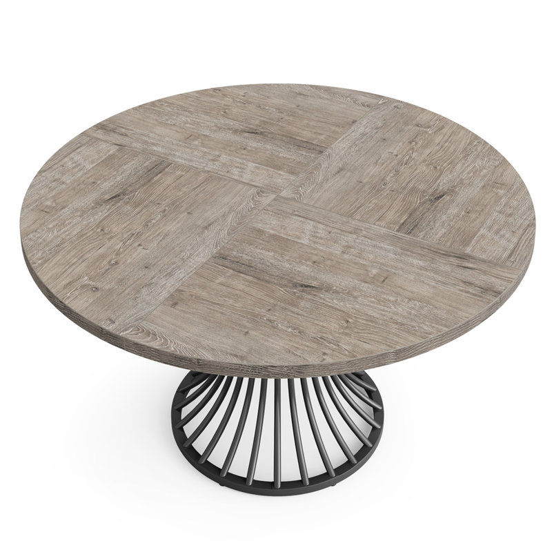 47" Farmhouse Round Dining Table For 4-6